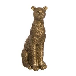 Gold seated leopard figurine