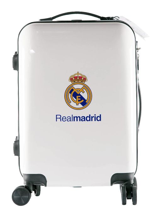 Maleta Trolley Rigida Abs 4 Ruedas 55cm Cabina Blanca Real Madrid
