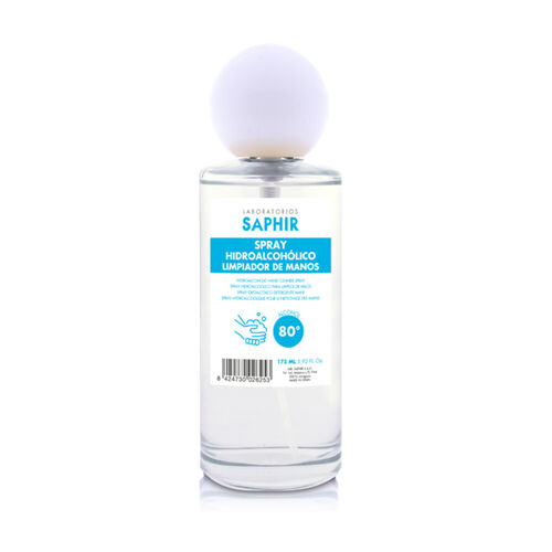 Botella cristal spray hidroalcoholico de manos 175ml 80 Saphir