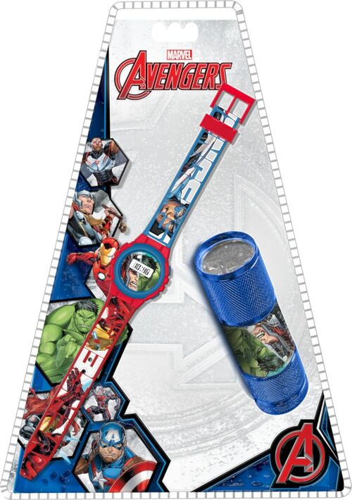 Set Reloj + Linterna Avengers (st24)