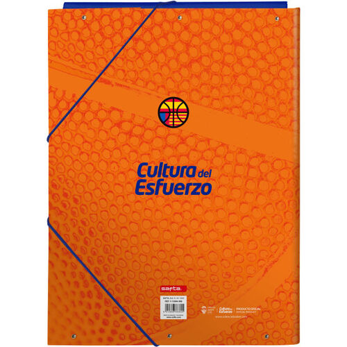 Carpeta folio gomas 3 solapas de Valencia Basket ''
