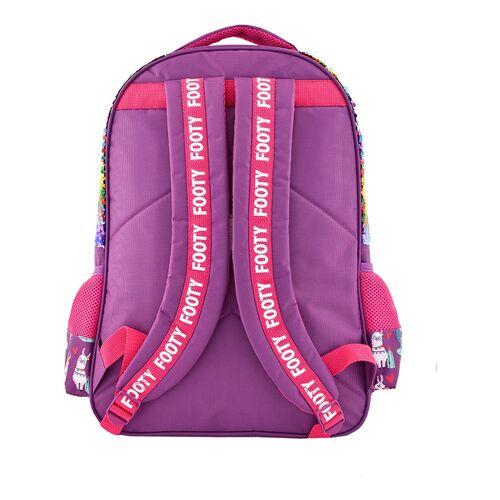 Footy mochila 45,5cm con 3 compartimentos, luz led multicolor, lentejuelas reversibles y llavero adorno
