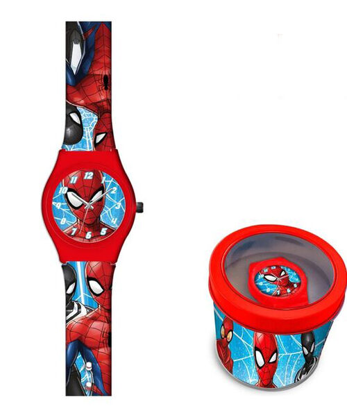 Reloj de pulsera analgico en caja de metal de Spiderman (st24)