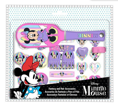 Set cepillo y accesorios de pelo de Minnie Mouse