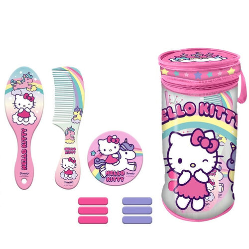 Neceser cilindrico con accesorios pelo de Hello Kitty (12/24)