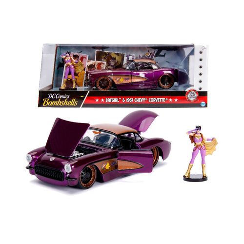 Simba Toys, Set figuras Chevy Corvette 1957 y Batgirl 1:24 Batman