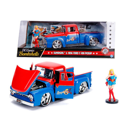 Simba Toys, Set figuras Pick up Ford F-100 y Supergirl 1:24