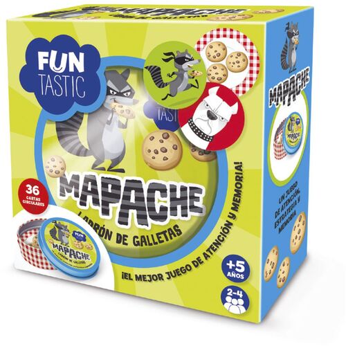 Imagiland, Funtastic juego de cartas redondas 'Mapache' (atencin, estrategia y memoria)