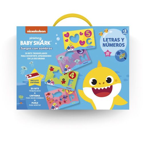 Imagiland, Playtime Maletin tarjetas educativos Juegos con sombras 'Letras y Nmeros' de Baby Shark
