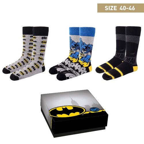 Pack 3 calcetines en caja regalo de Batman