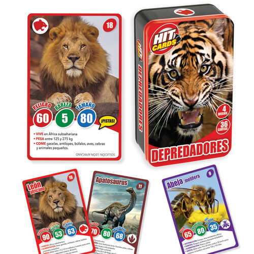 Imagiland, juego de cartas Hit Cards 'Descubre los depredadores ms sorprendentes del mundo'