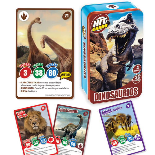 Imagiland, juego de cartas Hit Cards 'Descubre los dinosaurios ms sorprendentes del mundo'
