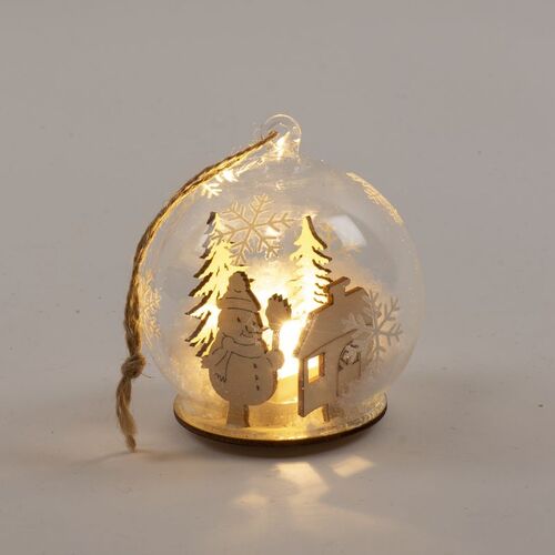 Colgante cristal con paisaje y luz coleccion Navidad (24/48)