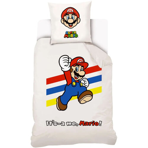 Funda nrdica algodn 140x200cm para cama de 90cm de Super Mario Bros