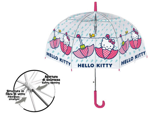 Paraguas transparente de campana 42cm manual de Hello Kitty (12/60)