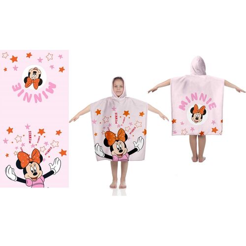 Poncho toalla playa algodn 55x110cm de Minnie Mouse