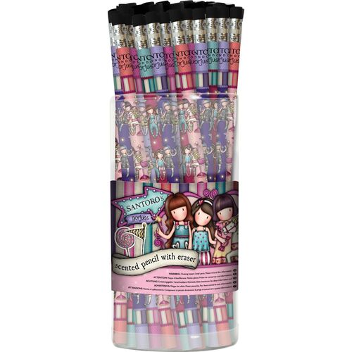 Cubilete transparente 48 lapices perfumados de Gorjuss Fairground 'Carousel'