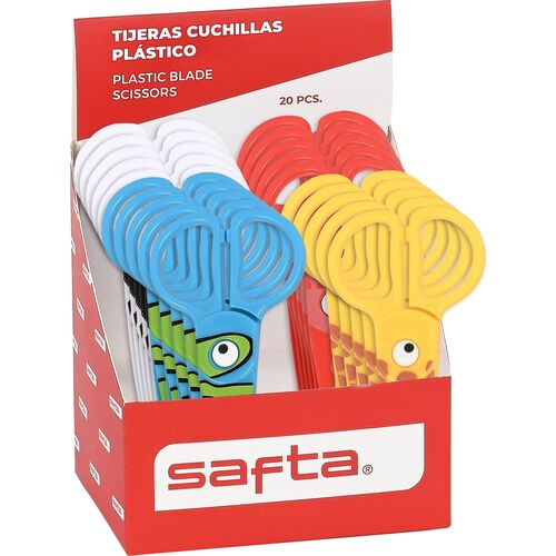 Expositor 20 piezas tijera infantil plastico de Safta