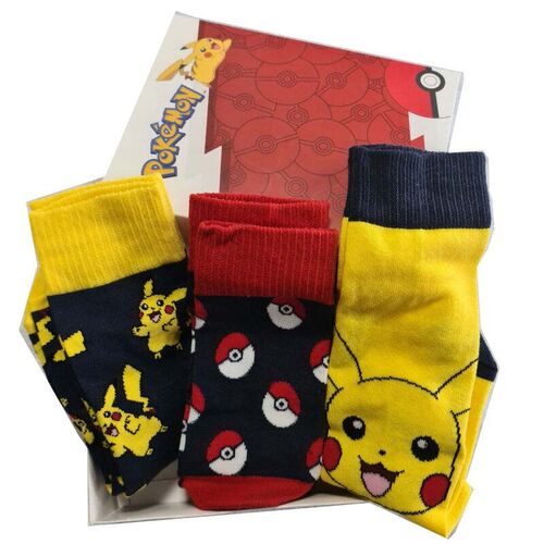 Pack 3 calcetines adulto de Pokemon