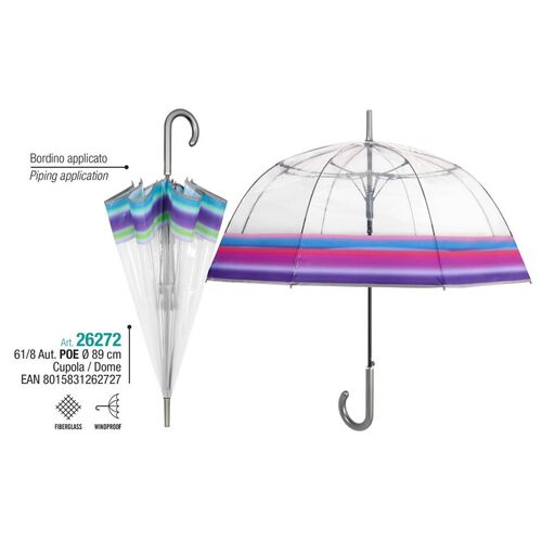 Paraguas Perletti mujer 61cm automtico borde arcoiris