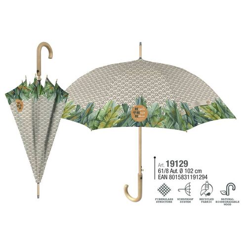 Paraguas Perletti mujer 61cm automtico platanero material reciclado
