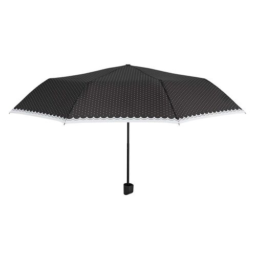 Paraguas Perletti mujer 54cm manual 3 secciones negro con topos