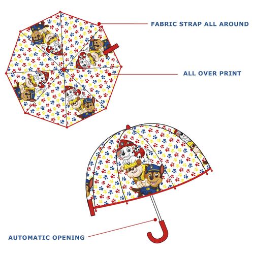 Paraguas automtico transparente 48cm de Paw Patrol La Patrulla Canina