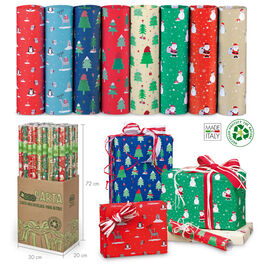 Roll of gift paper 70x200cm Christmas print