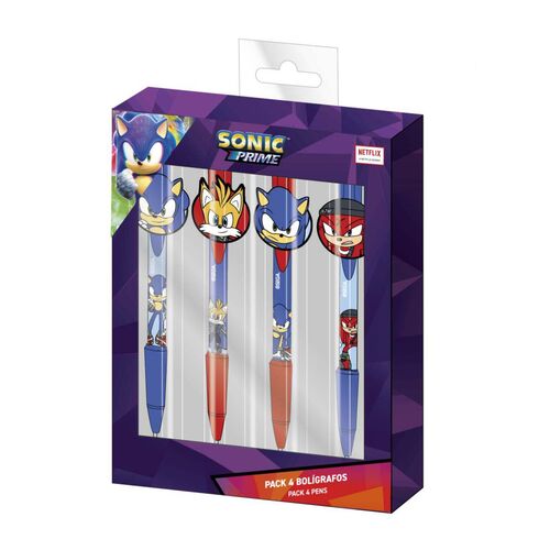 Bolgrafo pack 4 unidades de Sonic
