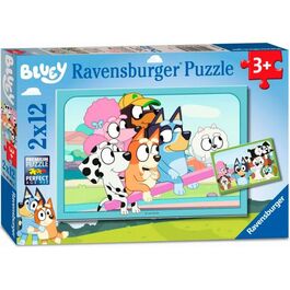 Ravensburger, Puzzle 2X12cm, 2 puzzles 26x18cm 12 pieces by Bluey