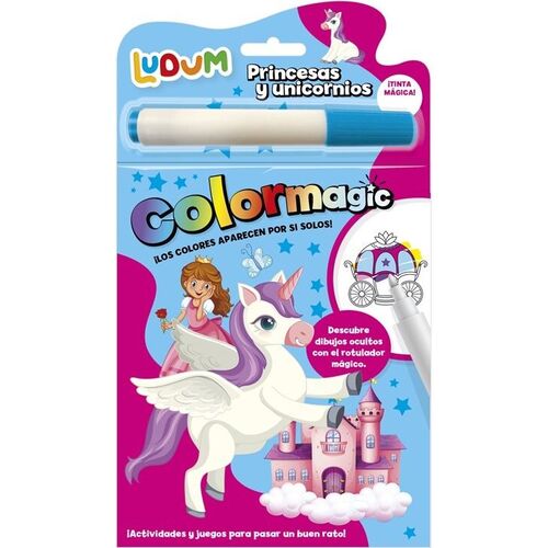 Ludum, Libro con rotulador mgico para pintar 'Princesas y unicornios'