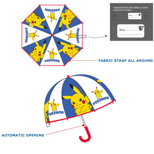 Paraguas automtico transparente de Pokemon