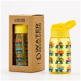 Botella cantimplora infantil de tritan 500ml en caja de Water Revolution  'Vehculos'