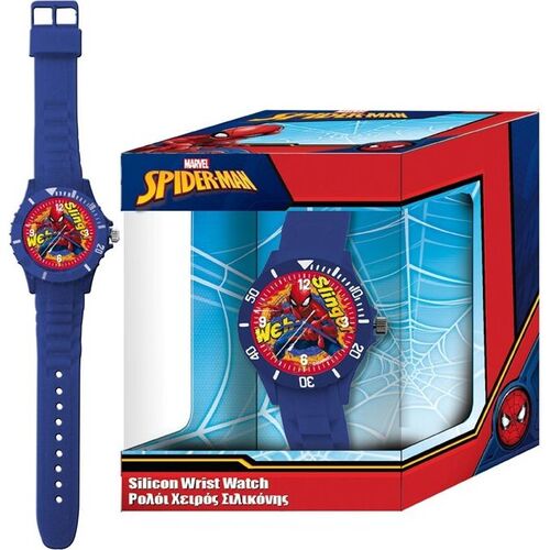 Reloj pulsera analgico con caja de Spiderman