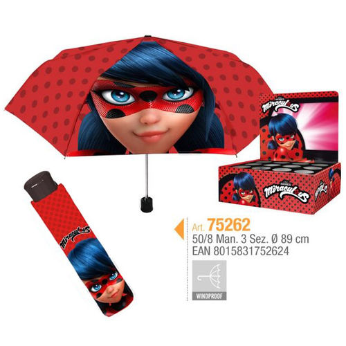 Paraguas corto plegable 50cm manual de Lady Bugs