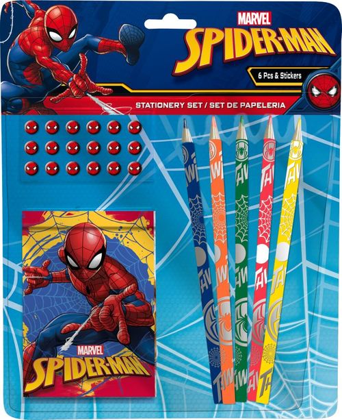 Set 6 piezas con pegatinas stickers de Spiderman (st48)