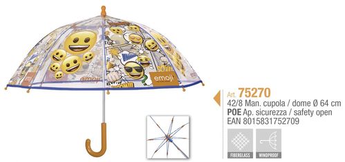Paraguas manual 42cm transparente de Emoji (6/6)