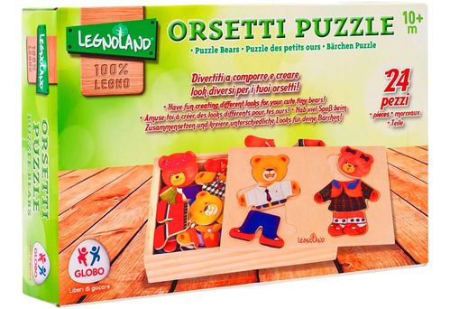 Globo, Wooden Bear Puzzle 24 Pcs (st12)