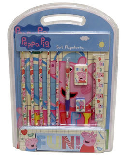 Peppa Pig stationery set with metal case