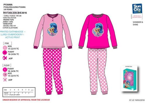 Pijama coralina de Shimmer And Shine Distribuciones Español