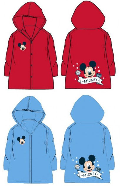 Impermeable Disney Mickey Mouse Tipo Chaqueta con Capucha y botones Chubasquero Mickey Mouse para Niños