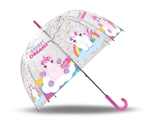 Paraguas transparente campana  de Coleccin Unicornios 'Sweet Dreams' (6/24)