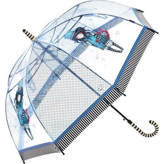 Paraguas adulto largo transparente automtico cpula Gorjuss "The Hatter"