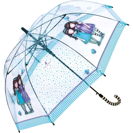 Paraguas infantil largo transparente automtico cpula de Gorjuss "Friends walk toghether"