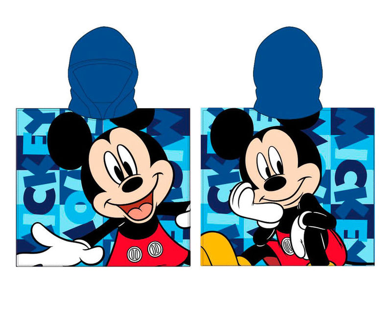 Artesanía Cerdá 2200002189 Poncho Toalla Playa de algodón 50 x 115 cm diseño Mickey Mouse 
