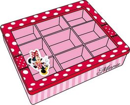 Caja joyero de madera con compartimentos de Minnie Mouse