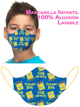 SpongeBob 100% cotton washable children's mask