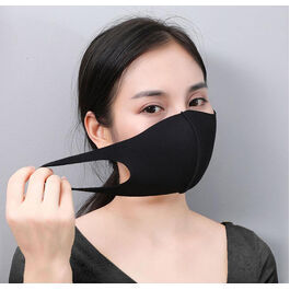 Black washable reusable neoprene mask
