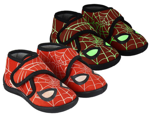 Zapatilla de casa media bota brilla en la oscuridad de Spiderman (st12)