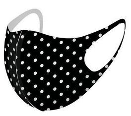 Black Polka Dots Neoprene Woman Mask